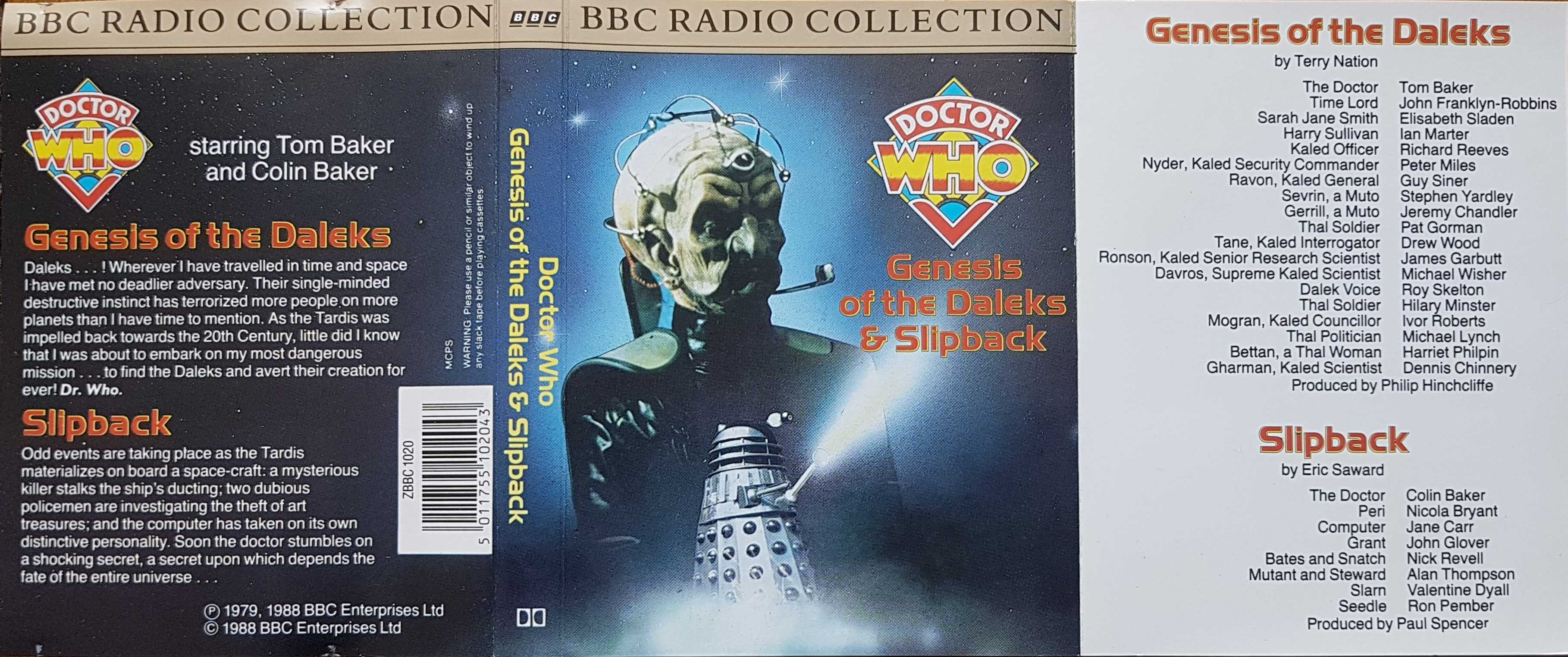 Picture of ZBBC 1020 Doctor Who - Genesis of the Daleks / Slipback by artist Terry Nation / Eric Saward from the BBC records and Tapes library